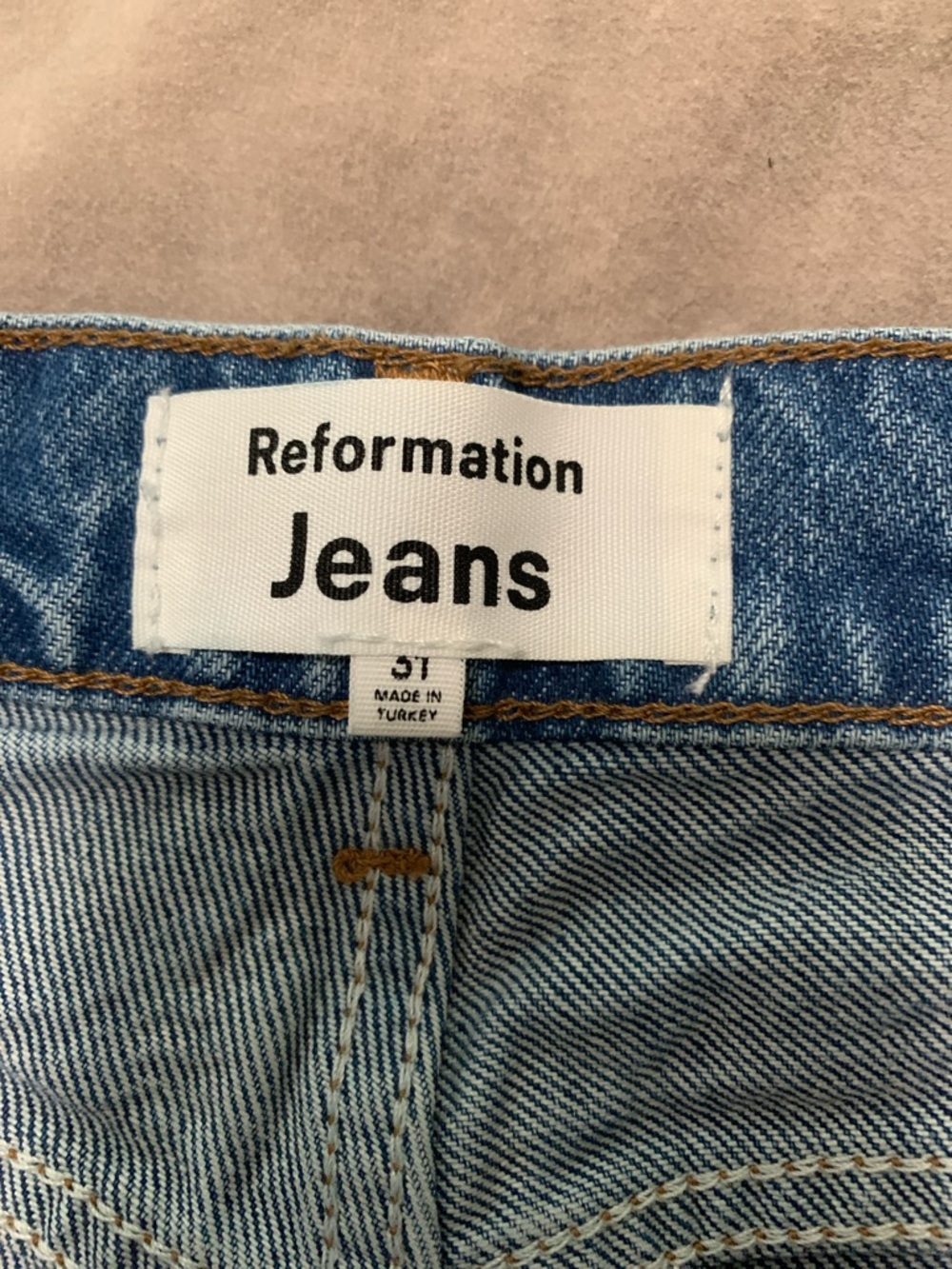 Reformation Women Jeans High Rise Blue Button-Fly - Picture 2 of 7
